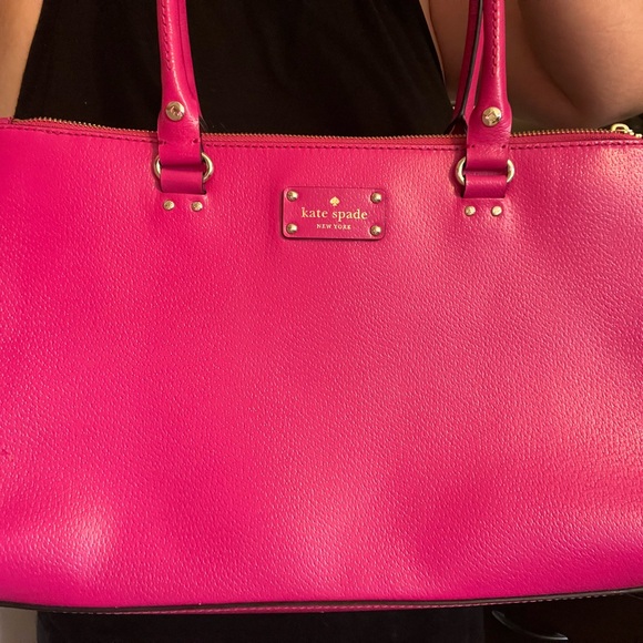 Kate Spade Wellesley Martine Crossgrain Pink Leather Tote - Picture 6 of 6